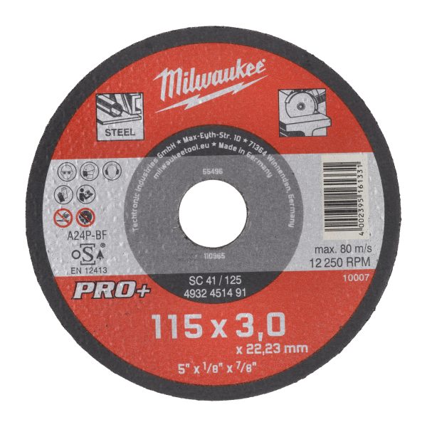 Discos PRO+ de corte 3mm - SC 41 / 115mm (Pedir en múltiplos de 25uds)