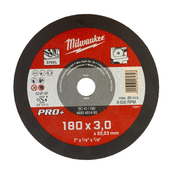 Discos PRO+ de corte 3mm - SC 41 / 180mm (Pedir en múltiplos de 25uds)
