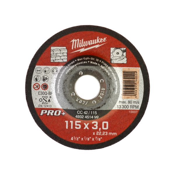 Discos PRO+ de corte 3mm - CC 42 / 115mm (Pedir en múltiplos de 25uds)