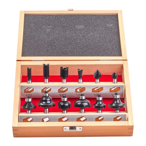 Estuche de madera con 12 Fresolines con eje de 8mm