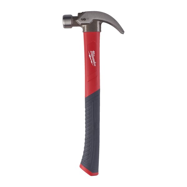 Martillo de uñas curvas y mango de fibra de vidrio 450g